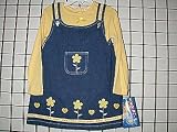 Girls's Sizes 2T/3T/4T/5T Denim Embroidered Jumper Dress 2-PC Sets