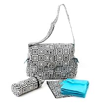 Kalencom Coated Buckle Bag, Black and White Calypso
