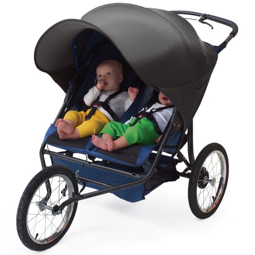 Kiddopotamus & Co Rayshade Double UV Protective Stroller Shade For Twin Strollers And Twin Joggers