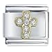 Jewelry : Rhinestone Cross Religious Italian Charms Bracelet Link