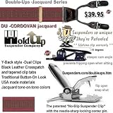 Burgundy-cordovan Colored Dual Clip Mens Suspenders with Tone on Tone Jacquard Weave
