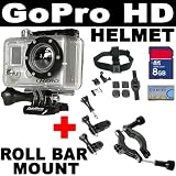 GoPro HD Helmet HERO High-Definition Waterproof Digital Camera + Gopro 1.4 Inch - 2.5 Inch Roll Bar Mount + SD 8GB Memory Card