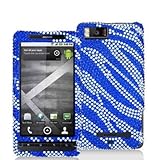 Silver Zebra on Blue Bling Rhinestone Diamond Snap-On Hard Skin Case Cover  ....