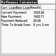 Refinance Calculator for Palm OS 5