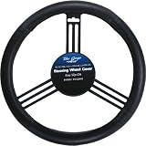Pilot Automotive Genuine Leather Steering Wheel Cover Plain Black