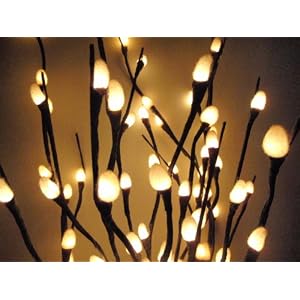 Battery Operated 60 Light Natural Pussy Willow Branch Case Pack 24 by 