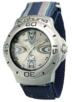 Kahuna 252-3019G Gents Watch with Blue and Stone Velcro Strap and Matching Stone Dial