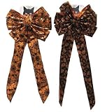24 each: Holiday Trims Halloween 7 Loop Hologram Print Bow (7967)