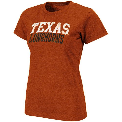 Texas Longhorns Ladies Spartan Heathered T-Shirt - Burnt Orange (Small)