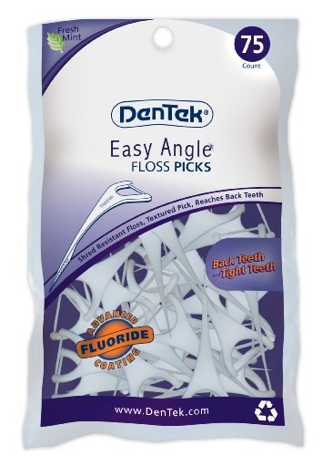 DenTek Easy Angle Floss Picks 75-count,   (Pack of 6)