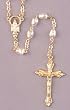 Wedding Rosary - 5mm Water Pearl Beads - 20" Gold Plated - IMPORTED FROM ITALY - Boxed