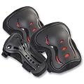 SFR Black & Red Triple Pad Set - Wrist, Elbow and Knee - Size Children's Small
