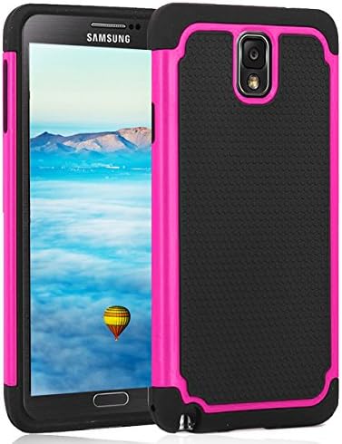 Galaxy Note 3 Case,Jaweke [Drop Protection] [Shock Proof] Soft TPU + Hard PC High Impact Hybrid Dual Layer Armor Defender Rugged Protective Slim Case Shell For Samsung Galaxy Note 3(Black/Rose)