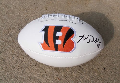 ANDY DALTON SIGNED AUTOGRAPHED CINCINNATI BENGALS LOGO FOOTBALL COA + HOLOGRAM