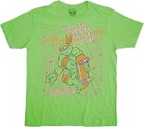 Teenage Mutant Ninja Turtles TMNT Classic Movie TV Series - Freestyle Reptile - Michelangelo - Adult Green T-shirt