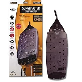 Belkin SurgeMaster, 7-Way, Tel/Fax/Modem/Satellite Protection, 3m Cable