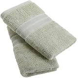 1888 Mills 100-Percent Organic Cotton Oversized Hand Towel Set of 2, Leaf Green by 1888 Mills