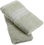 1888 Mills 100-Percent Organic Cotton Oversized Hand Towel Set of 2, Leaf Green