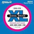 D'Addario EXL170 Nickel Wound Bass Guitar Strings, Light, 45-100, Long Scale