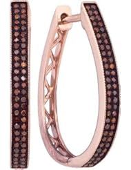 10KRG 0.33CTW DIAMOND MICRO-PAVE HOOPS EF9058K/RG
