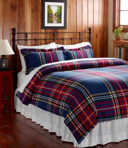 L.L.Bean Plaid Flannel Comforter Cover Full