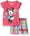 Disney Girls' 2 Piece Minnie Cute Plaid Short Set
