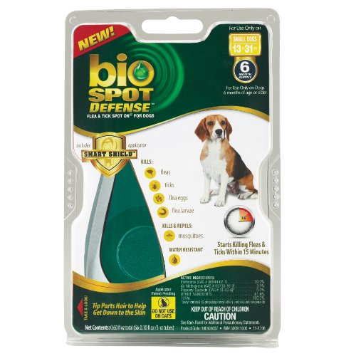 pets smart grooming:Bio Spot Defense Smart Shield Applicator Spot on Flea and Tick for Small Dogs, 6-Month