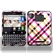 Hot Pink and Brown Cross Plaid Pattern Design Snap on Hard Skin Shell Protector Cover Case for Motorola Charm MB502 + Microfiber Cell Phone Bag + Case Opener PicK - NOT COMPATIBLE WITH ORIGINAL EXTENDED BIGGER BATTERY