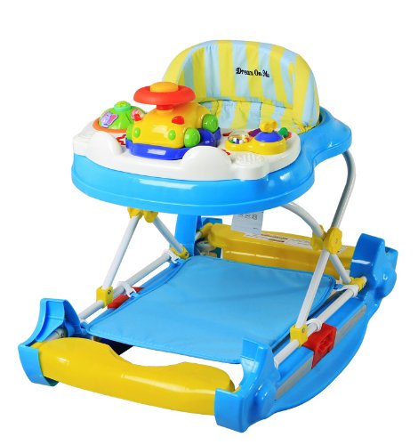 Dream On Me Evolution Entertainment Hub 2 in 1 Walker and Rocker, Blue