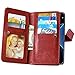 TabPow Galaxy S7 Case, S7 Case, 9 Card Slot Series - Wallet Folio PU Leather Case Cover with Detachable Magnetic Hard Case for Samsung Galaxy S7, Brown