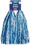 Plastic Pom Poms - White & Blue (2 count)