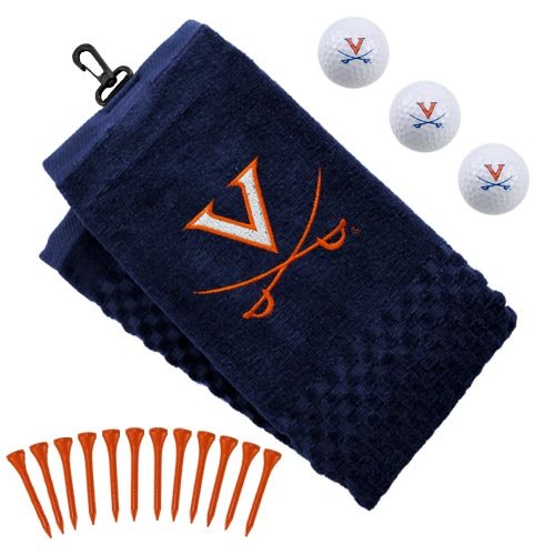 Virginia Cavaliers Embroidered Golf Towel, Golf Balls Tees Gift Set