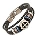 MORE FUN Punk Style Woven Rope Black Leather Triple Brand Bracelet with Metal Clasp