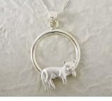 Sterling Silver Napping Cat Necklace
