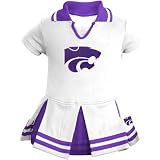 Kansas State Wildcats White Toddler One Piece Cheerleader Dress