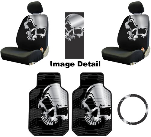 Grey Skull Auto Car Truck SUV Accessories Interior 