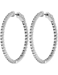 0.50 ct. tw Round Cut Diamond Inside Outside Hoop Earrings 18KW G-H SI1