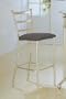 Modern Retro Bar Chair/Stools in Silver Metal Frame and Black Fabric Seating (Set of 2)