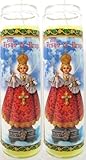 Set of 2 Infant of Prague Prayer Candles 2 Veladoras Del Santo Nino De Praga