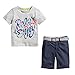 Mudkingdom Little Boys' Quotes T-shirt + Pants Outfits Kids Clothing Sets
