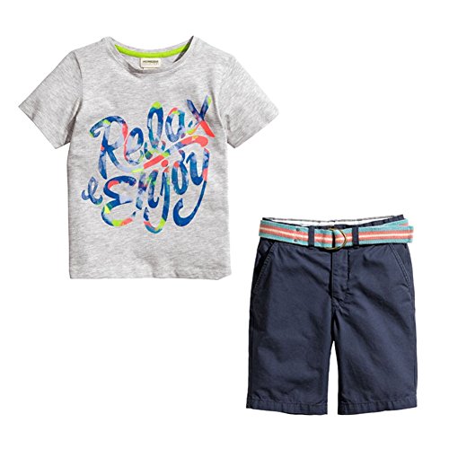 Mudkingdom Little Boys' Quotes T-shirt + Pants Outfits Kids Clothing Sets