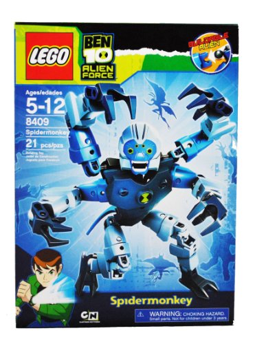 Lego Ben 10 Alien Force Series 8 Inch Tall Action Figure Set # 8409 SPIDERMONKEY with Glow In The Dark Eyes and Omnitrix Chest Symbol (Total Pieces: 21) 515H6tQ9ezL Lego Ben 10 Alien Force Series 8 Inch Tall Action Figure Set # 8409 SPIDERMONKEY with Glow In The Dark Eyes and Omnitrix Chest Symbol (Total Pieces: 21)
