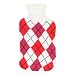 Hot Water Bottle With Knitted Pink Diamond Cover New
