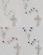 23" Silver Tone Rosary - Mary Emblem, 6mm AB Colored Beads, and Crucifix with Hearts - Imported from ITALY 23" Silver Tone Rosary - Mary Emblem, 6mm AB Colored Beads, and Crucifix with Hearts - Imported from ITALY