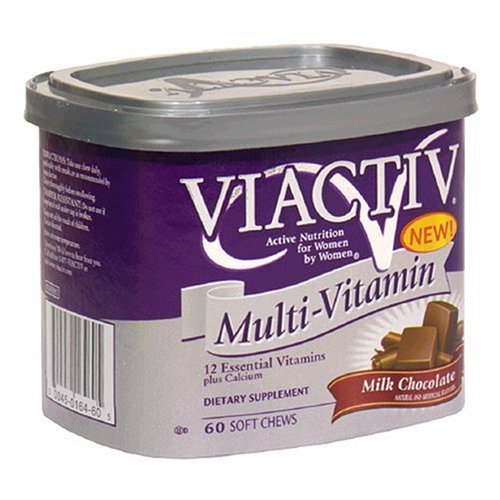 Viactiv Multi-Vitamin Soft Chews, Milk Chocolate, 60-Count Tubs (Pack of 2)