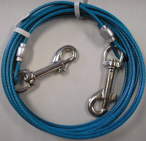 15' Small - Medium Dog Tie Out Cable Leash up to 30 lbs.