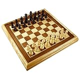 16 Deluxe Inlaid Wood Chess Set w Pieces by Da Vinci Imports