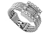 Jewelry : 18K White Gold Matte-Finish Triple-Strand Wire Ring, Enhanced with Square-Shape Pave Set Diamonds.