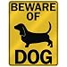 BEWARE OF  BASSET HOUND  PARKING SIGN DOG