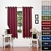 Burgundy Grommet Top Thermal Insulated Blackout Curtain 63" Length 1 Pair - GT
